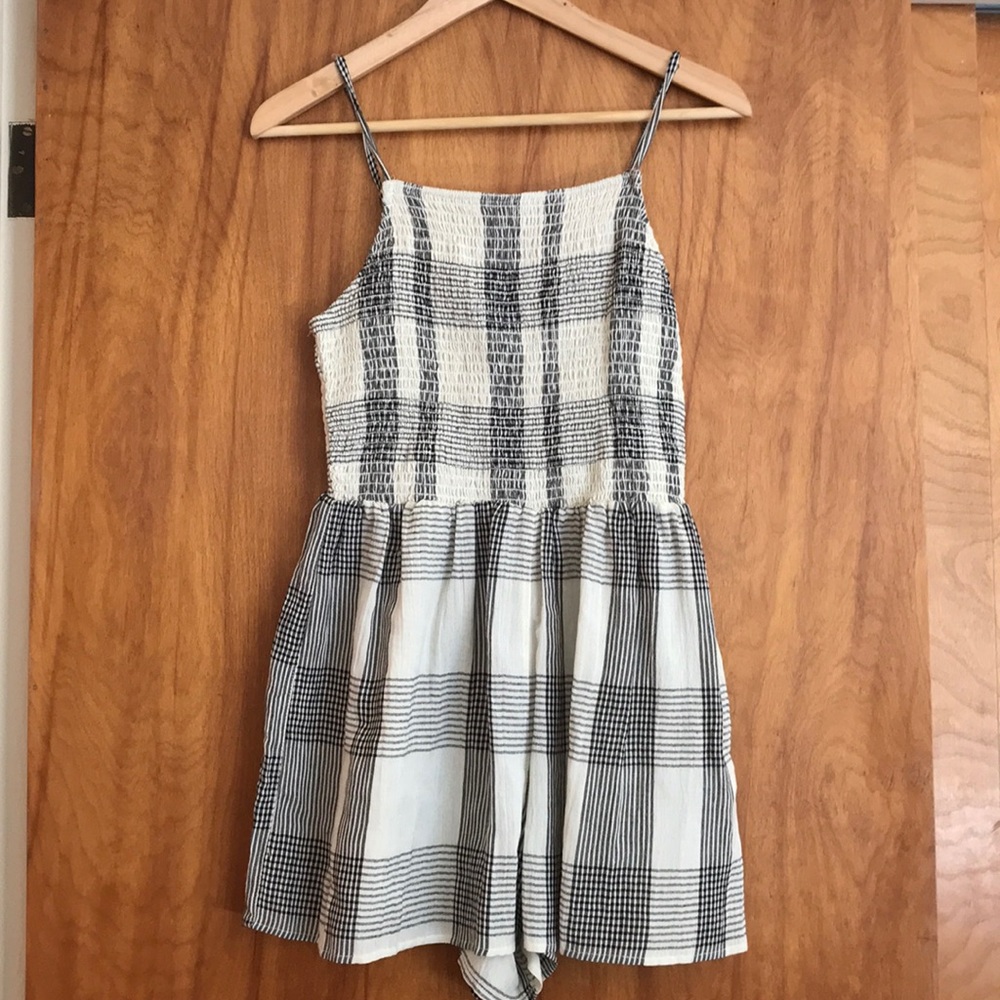 Women’s TopShop plaid romper